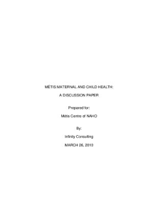 Métis maternal and child health
