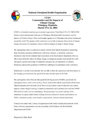 Communities and the impacts of climate change