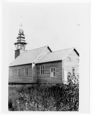 Photographs of a cemetery and a church in Batchawana