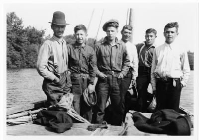 Photograph of a group fishing at Batchawana