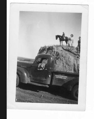 Photograph of Orval Osborne on his horse Stella at the Round Lake Indian Residential School