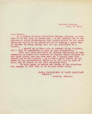 Correspondence and floor plan