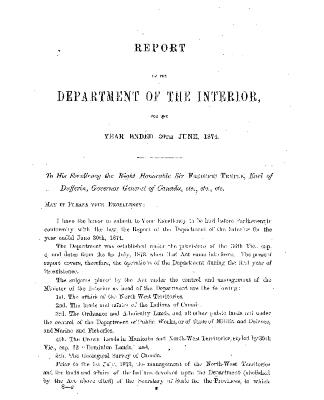 Report of the Department of the Interior for the year ended 30th June 1874