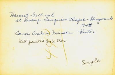 Photograph of harvest festival at Bishop Fauquier Memorial Chapel