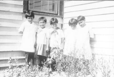 Photograph of little girls outside at St. Phillips