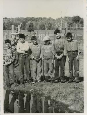Photographs of school grounds and church mass activites