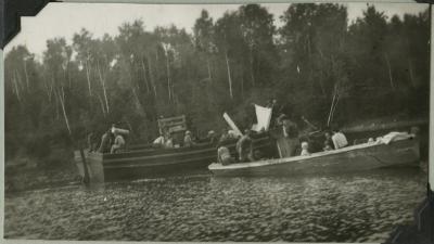 Photographs of school grounds, students, and staff