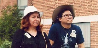 Photograph of Don and Nellie at Shingwauk reunion