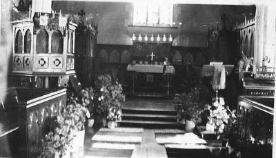 Photograph of interior of Bishop Fauquier Memorial Chapel