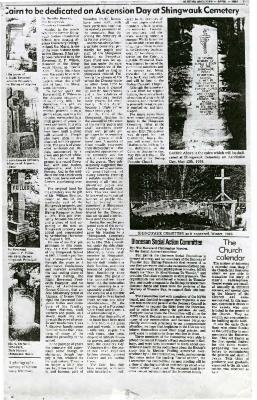 Cairn to be dedicated on Ascension Day at Shingwauk Cemetery