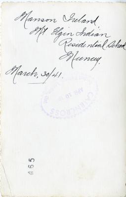 Photograph of Manson Ireland in military uniform at Mount Elgin