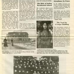 Blue Quills Indian Residential School anniversary newspaper