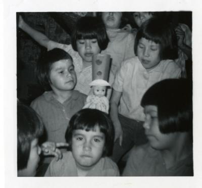 Photograph of students at Christmas