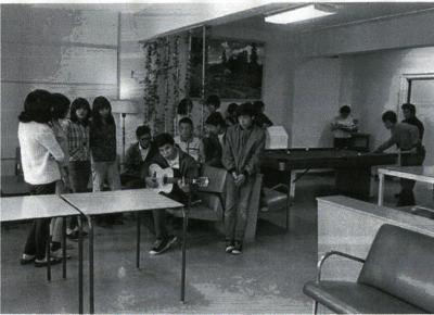 Photographs of CSAA at reunions and a photograph of Shingwauk students in the recreation room