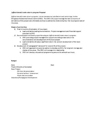 (official denial) trade value in progress project proposal