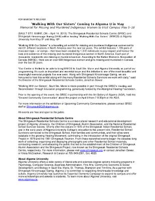 Walking With Our Sisters press releases