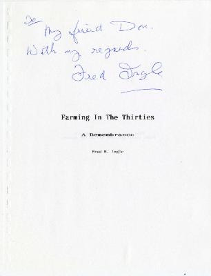 Farming in the thirties a remembrance