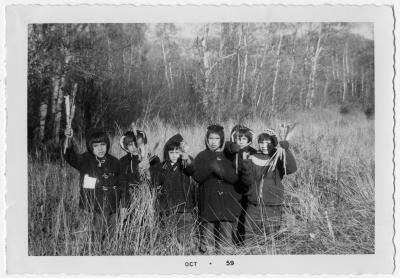 Photographs of junior girls' outdoor activities