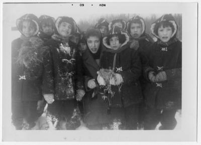 Photographs of junior girls doing winter activities