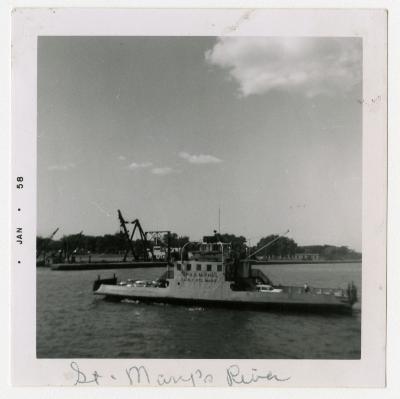 Photograph of boat on St . Mary's River
