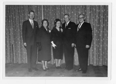 Photograph of group at formal event