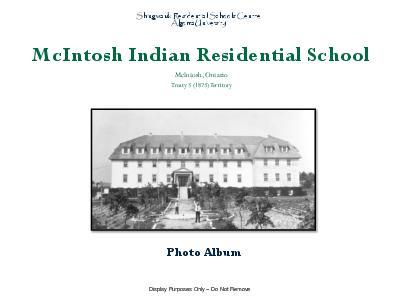 McIntosh Indian Residential School photo album