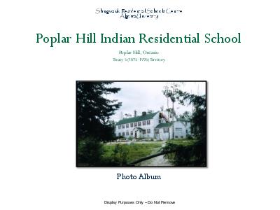 Poplar Hill Indian Residential School photo album