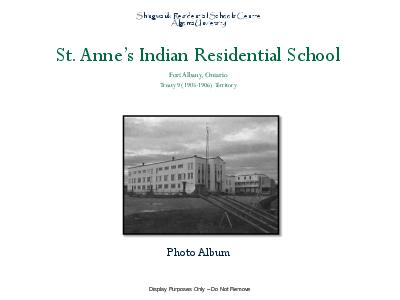 St. Anne's Indian Residential School photo album