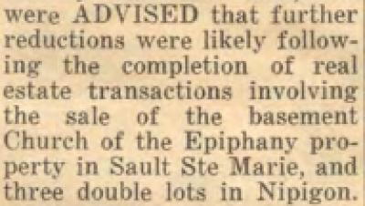 Anglican Parish of the Epiphany (Sault Ste. Marie, Ont.) fonds