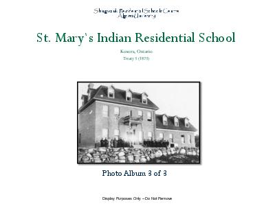 St. Mary's Indian Residential School photo album three