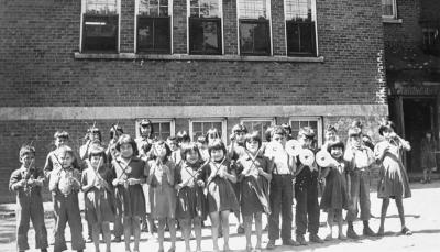 Photographs of students and staff at the Shingwauk Indian Residential School