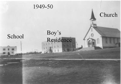 Photograph of buildings at St. Bernard Mission