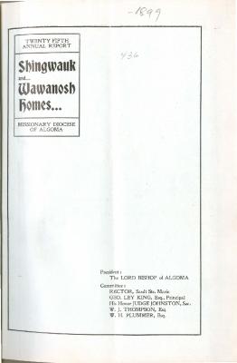 Shingwauk reports volume two