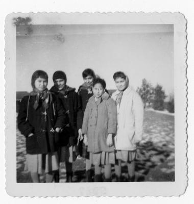 Photograph of students on a winter walk