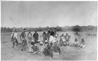 Photographs of visiting Assiniboine peoples