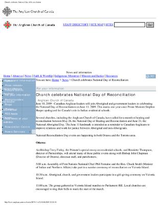 Church celebrates National Day of Reconciliation