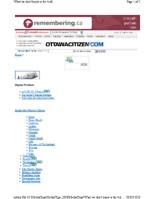 What we don't know is the truth