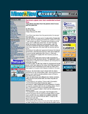 Survivors upset over lost residential school files