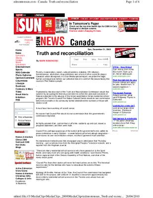 Truth and reconciliation