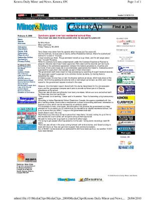 Survivors upset over lost residential school files