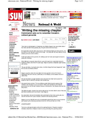 Writing the missing chapter