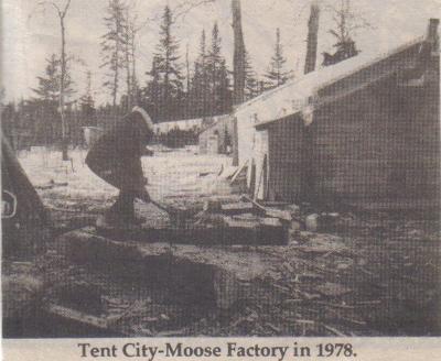 Photographs of newspaper clippings of Moose Factory
